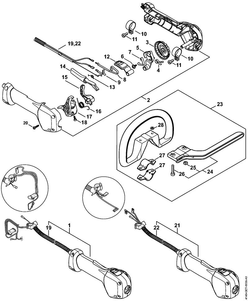 STIHL Handle molding OEM 41497901101 technical drawing position 2