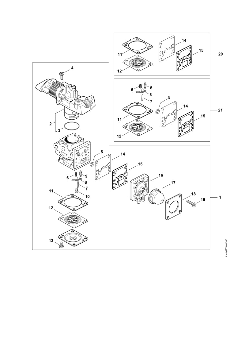 STIHL Metering diaphragm OEM 41491214702 technical drawing position 12