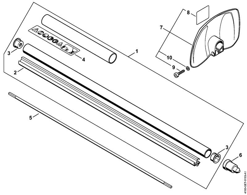 STIHL Hand guard OEM 42807909100 technical drawing position 7