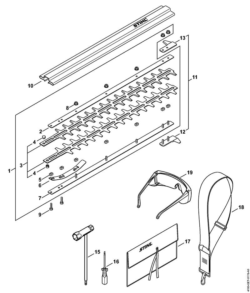STIHL Blade 500 mm/20" OEM 42307106053 technical drawing position 3