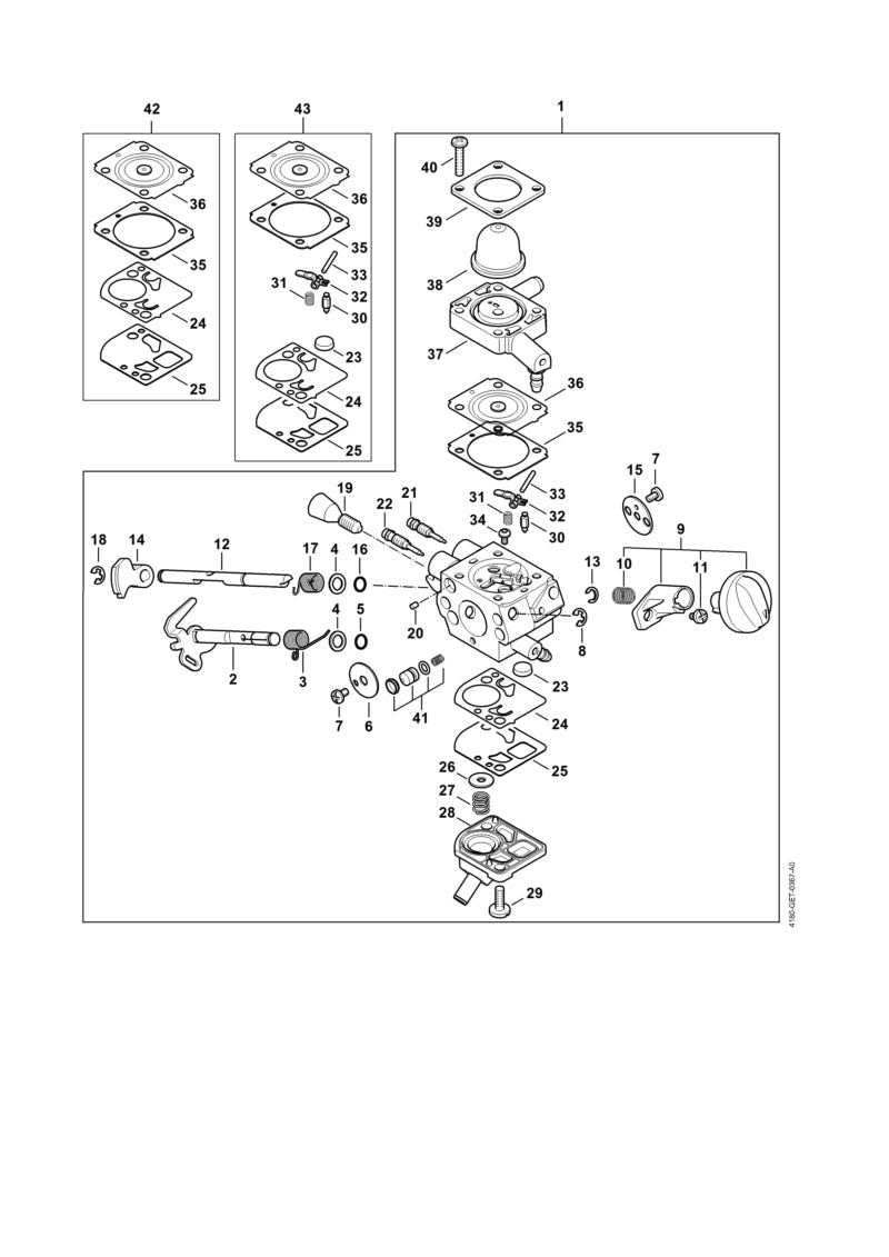 STIHL High speed screw OEM 41801226706 technical drawing position 21