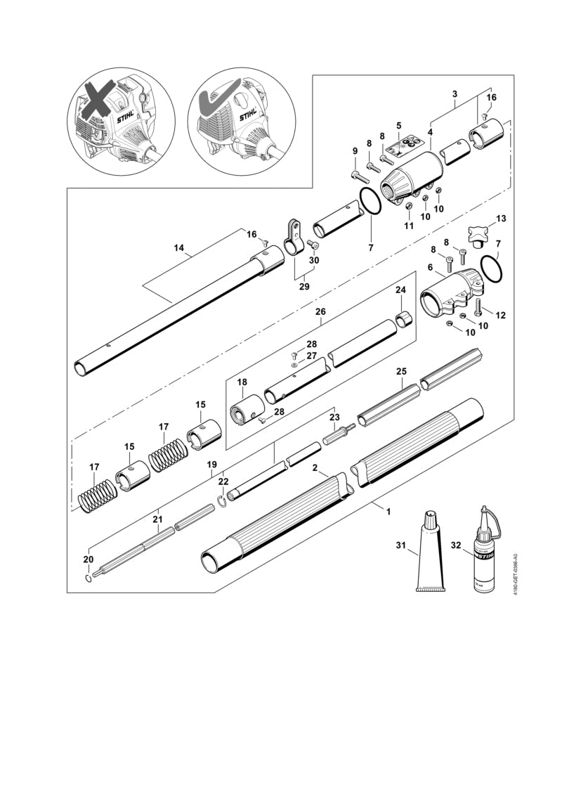 STIHL Bearing OEM 41387403201 technical drawing position 3