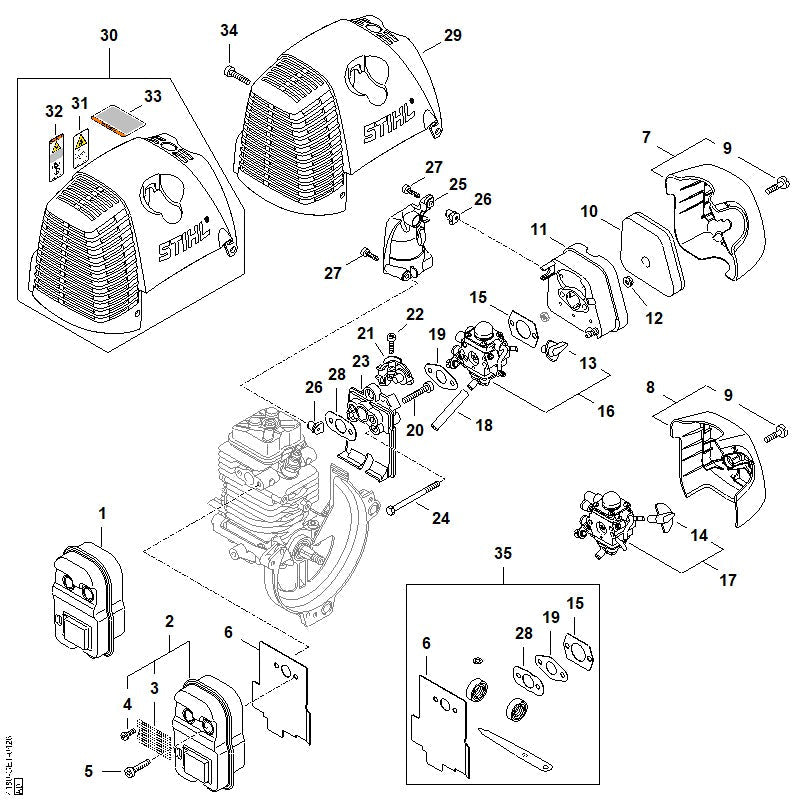 STIHL Shroud OEM 41800801605 technical drawing position 30