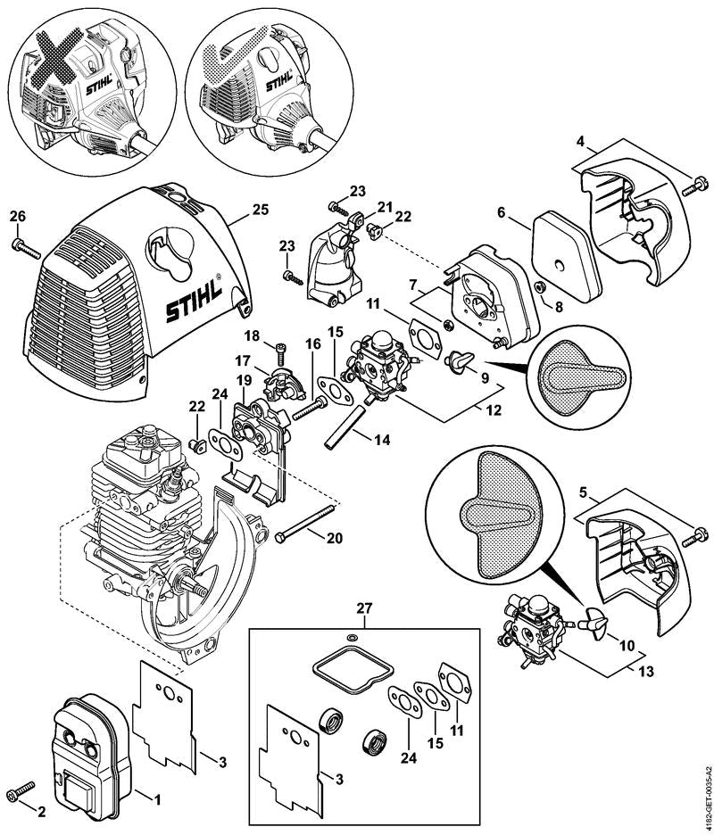 STIHL Spacer flange OEM 41801211604 technical drawing position 19
