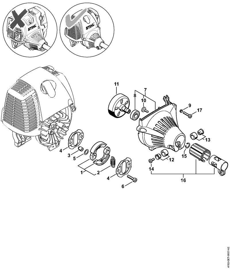 STIHL Clutch OEM 41801602000 technical drawing position 1