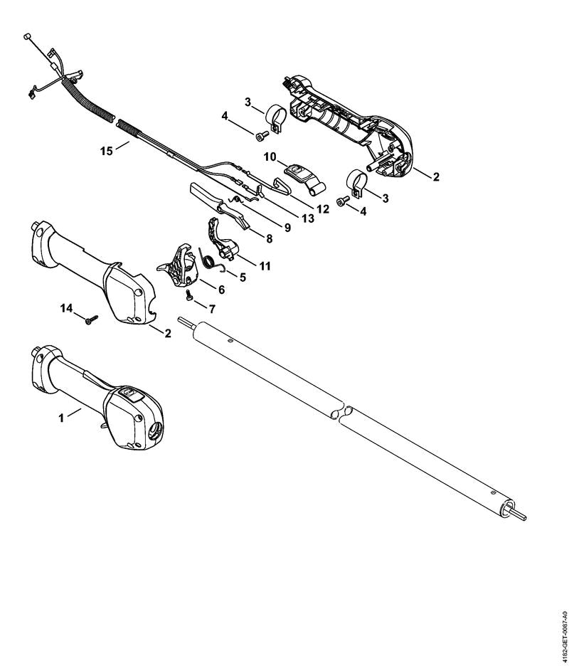 STIHL Control handle OEM 41807901314 technical drawing position 1