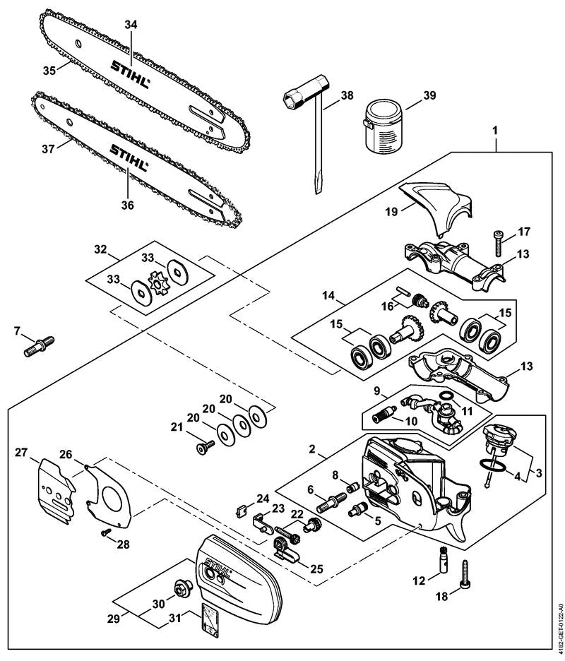 STIHL Housing OEM 41826401400 technical drawing position 2