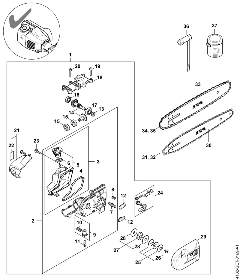 STIHL Cover OEM 41826404300 technical drawing position 21