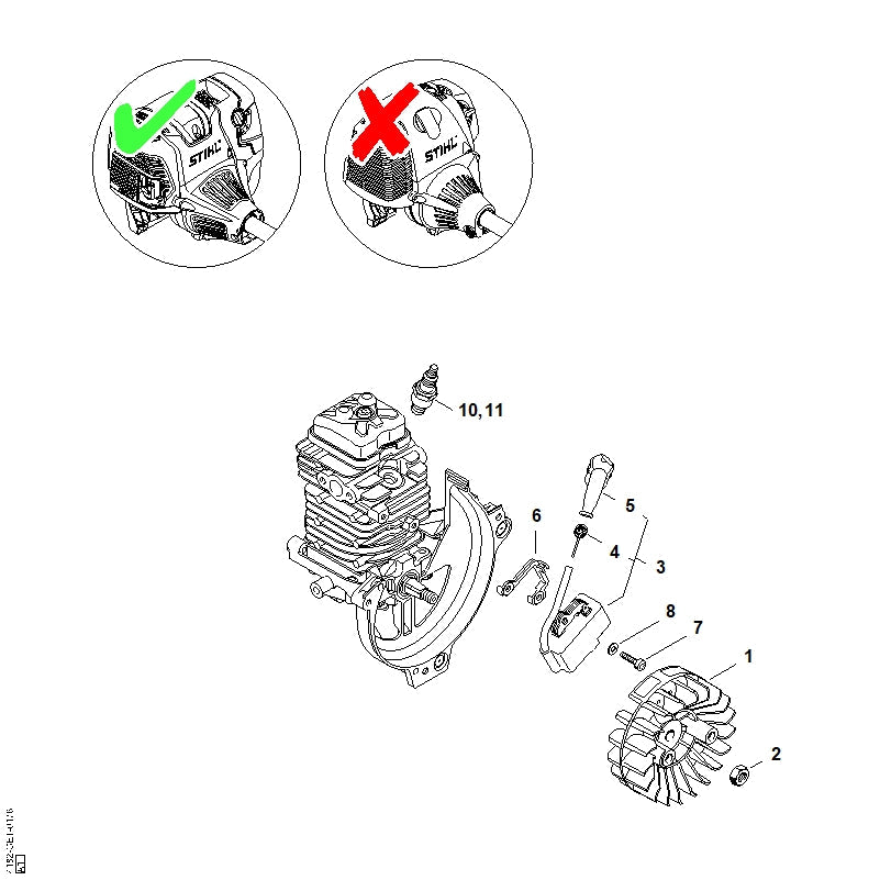 STIHL Ignition module OEM 41804001321 technical drawing position 3