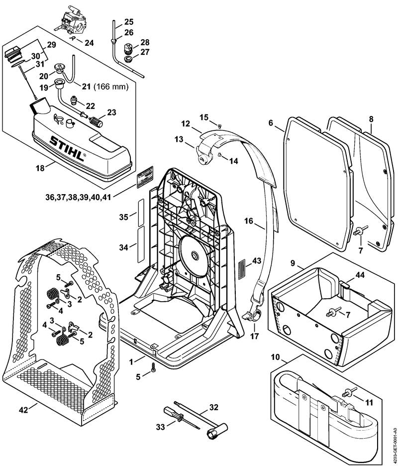 STIHL Hose OEM 42033587701 technical drawing position 19