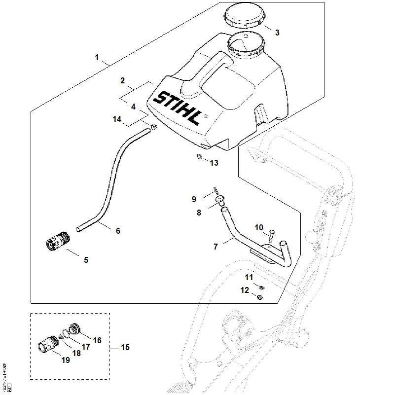STIHL Union nut OEM 42246778300 technical drawing position 16