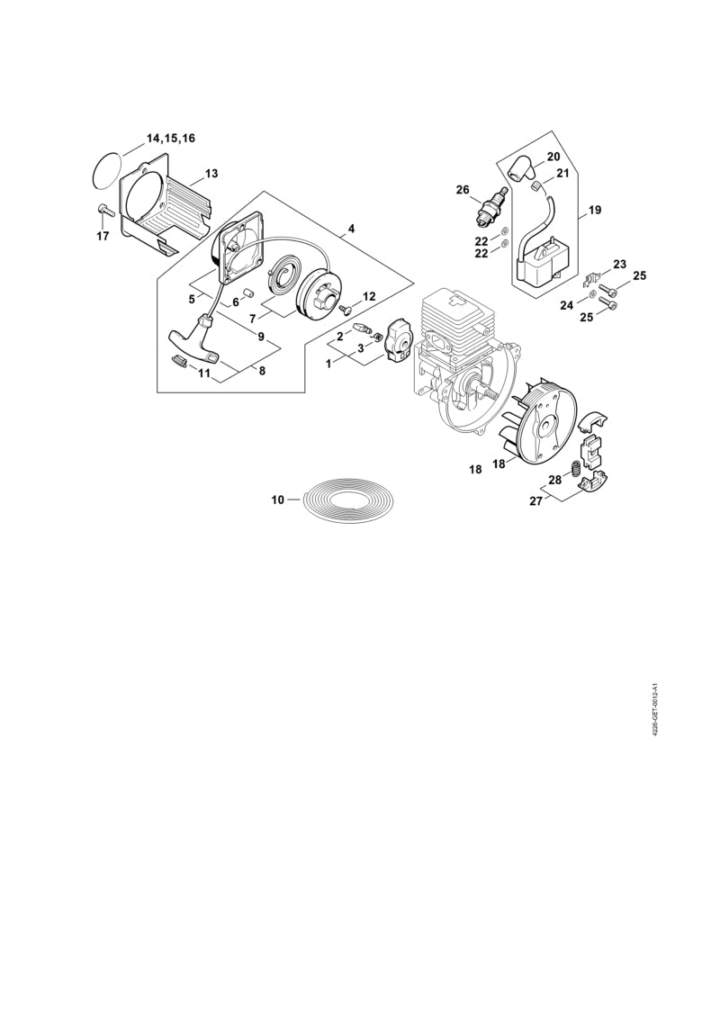 STIHL Model plate HS 80 OEM 42269671511 technical drawing position 14