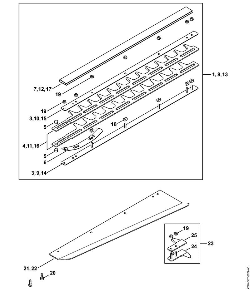 STIHL Blade 750 mm / 30" OEM 42267106053 technical drawing position 11