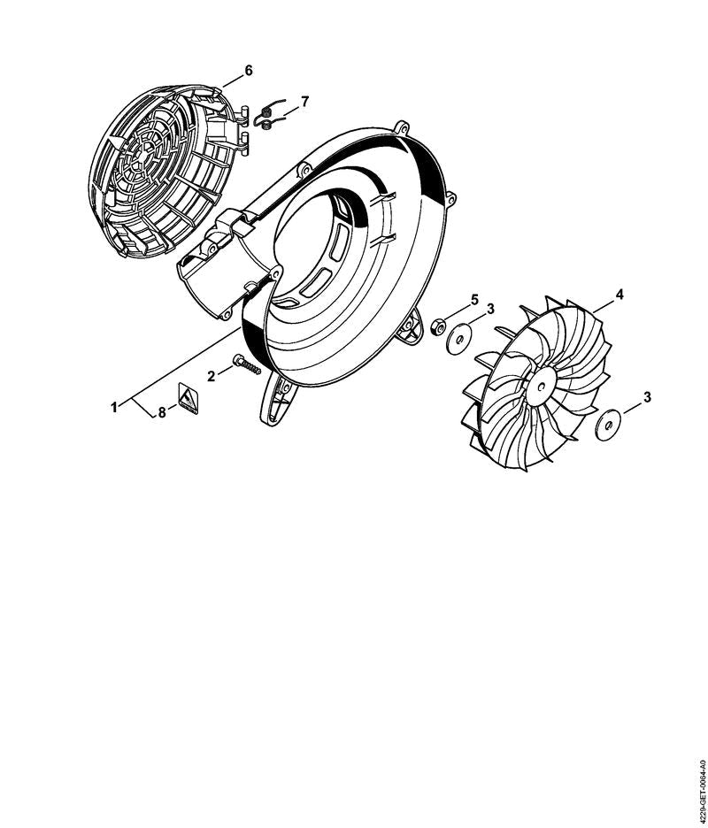 STIHL Torsion spring OEM 00009980807 technical drawing position 7