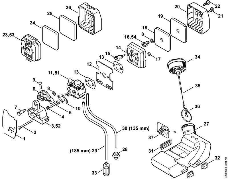 STIHL Lever OEM 41371413700 technical drawing position 15