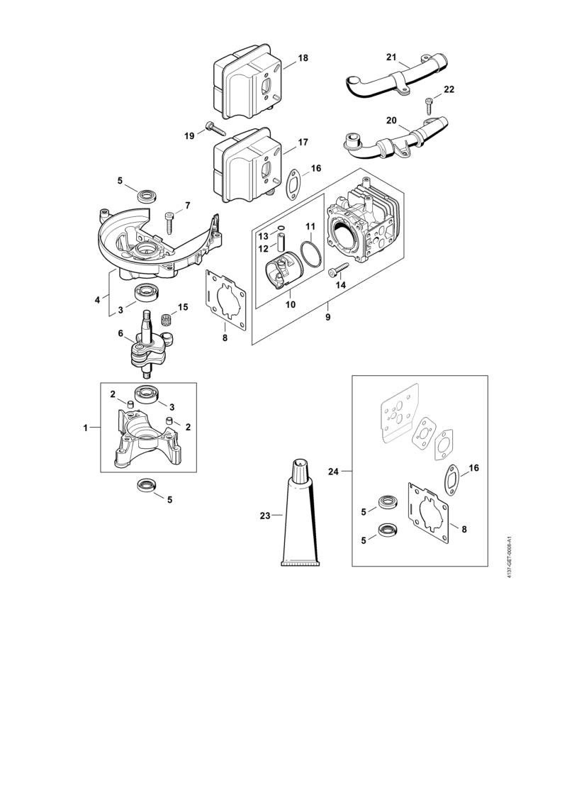 STIHL Cylinder gasket OEM 42370292301 technical drawing position 8