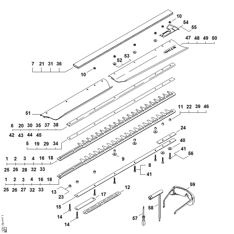 STIHL Blade 600 mm / 24" T OEM 42377106058 technical drawing position 33
