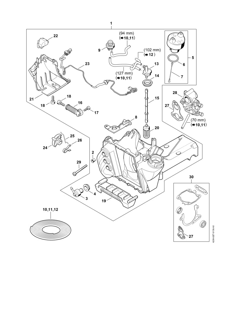 STIHL Stop buffer OEM 42387915900 technical drawing position 22