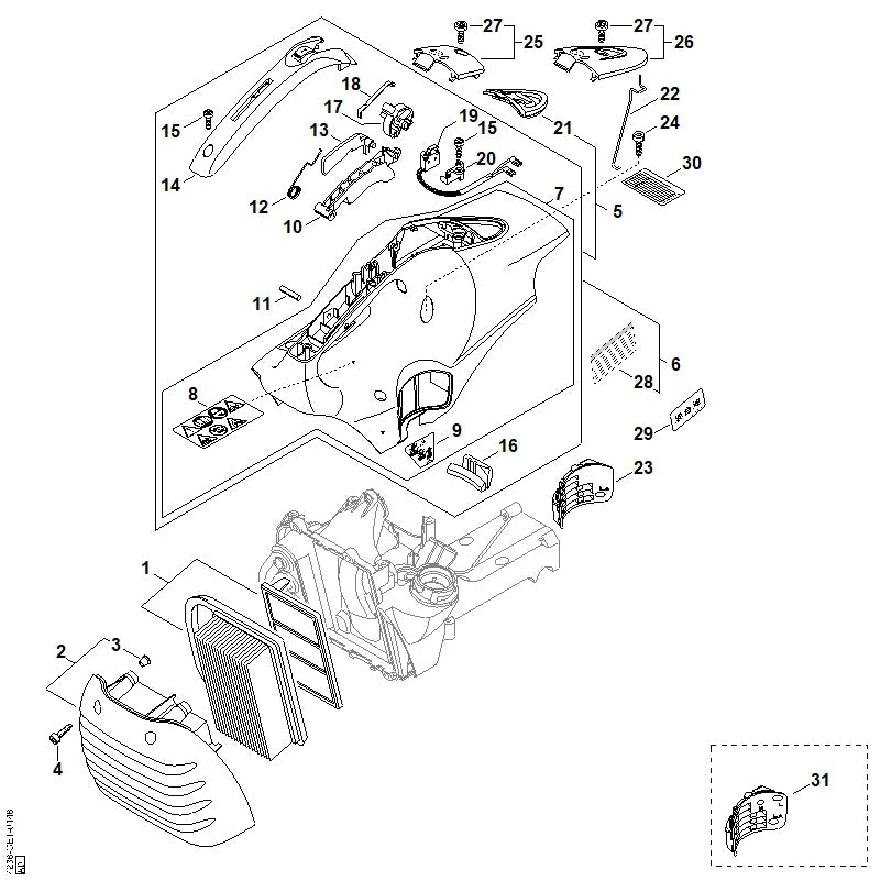 STIHL Shroud OEM 42380801608 technical drawing position 7