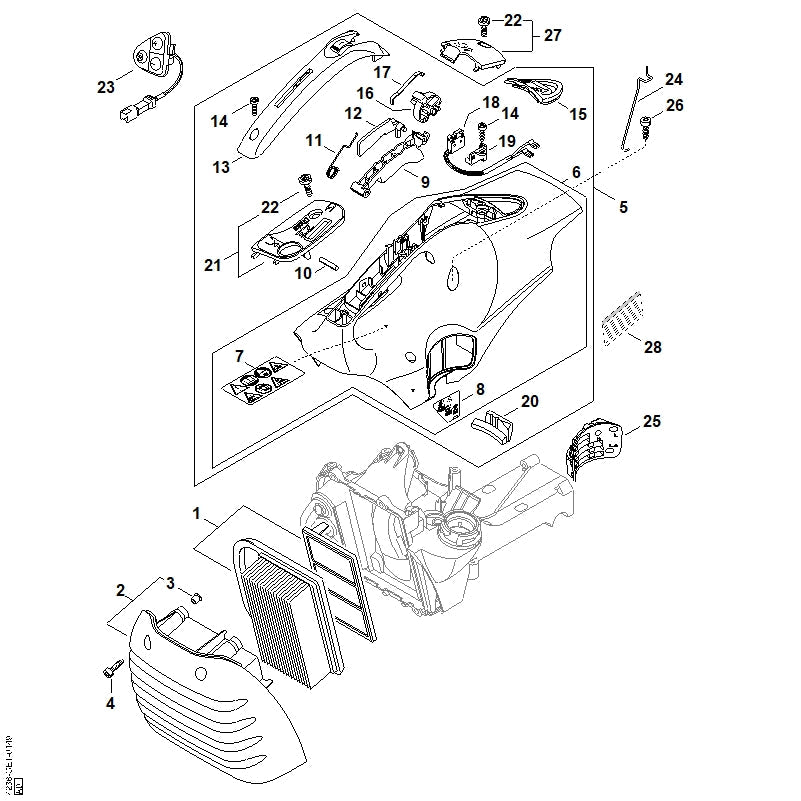 STIHL Bracket OEM 42384356001 technical drawing position 19