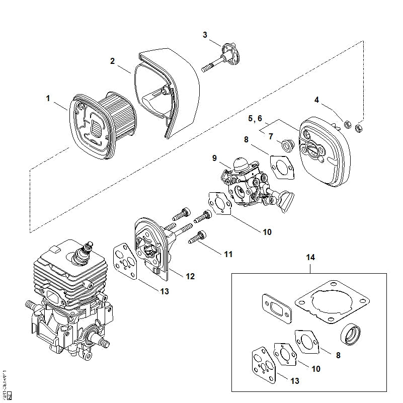 STIHL Carburetor 4241/33 OEM 42411200633 technical drawing position 9