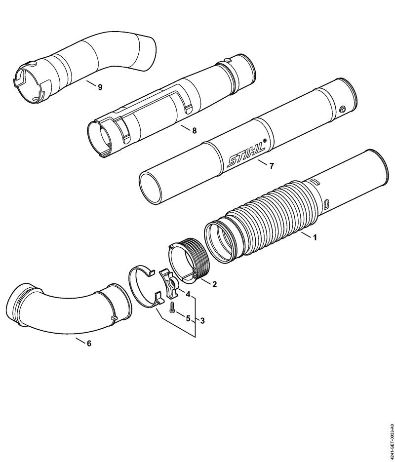 STIHL Round nozzle curved OEM 42417086340 technical drawing position 9