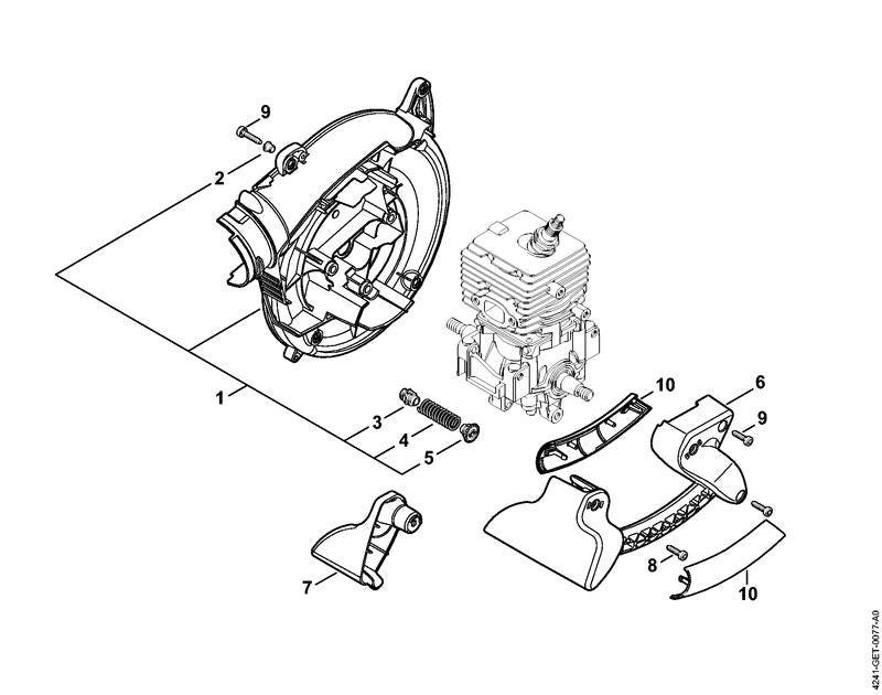 STIHL AV mount OEM 42417922900 technical drawing position 5