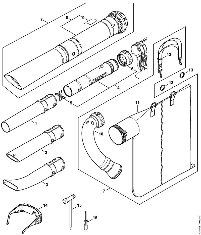 STIHL Union nut OEM 42417083100 technical drawing position 6