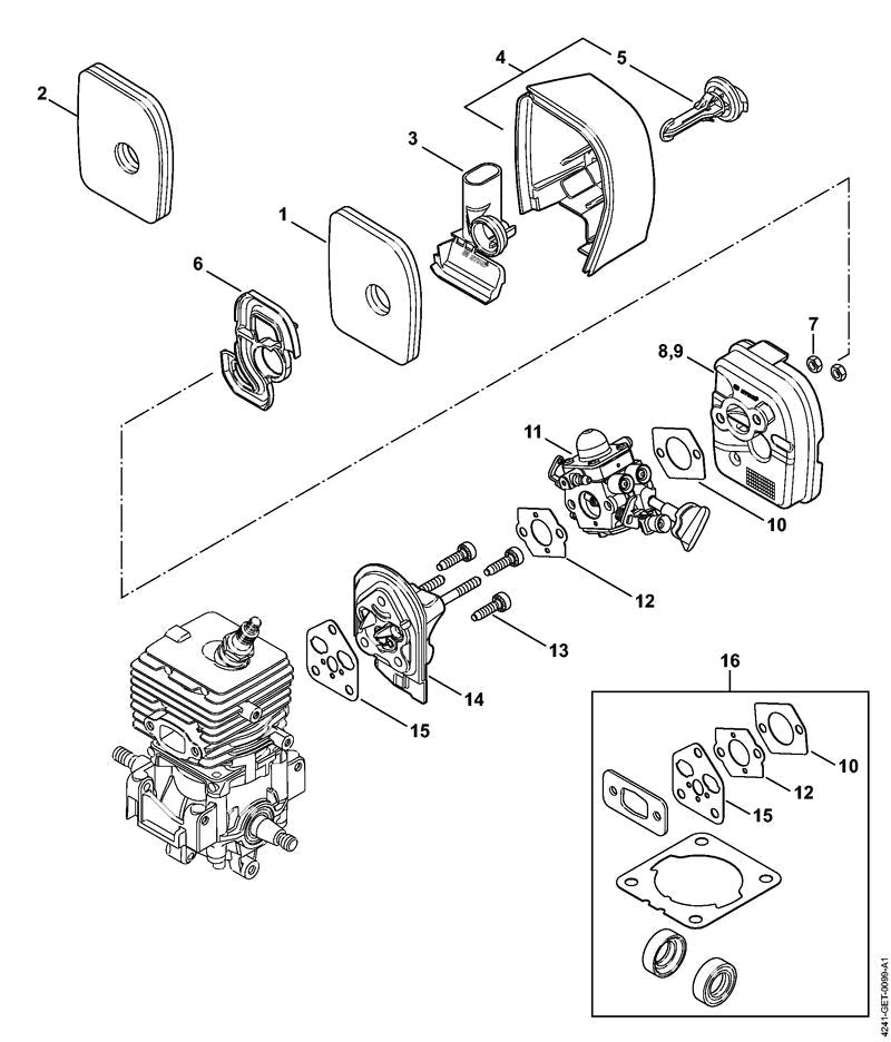 STIHL Carburetor 4241/24 OEM 42411200624 technical drawing position 11
