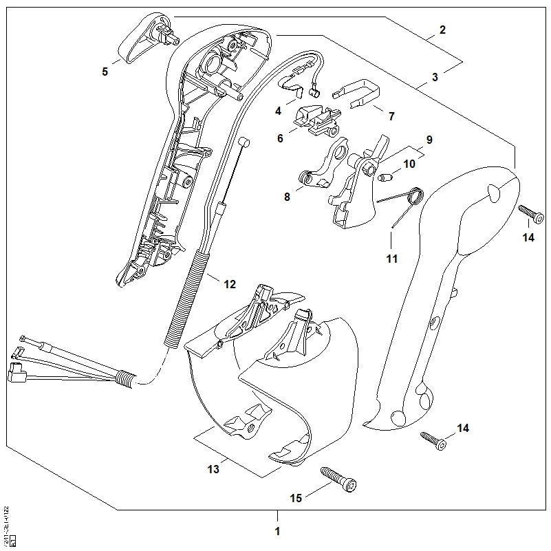 STIHL Locking lever OEM 42821822901 technical drawing position 5