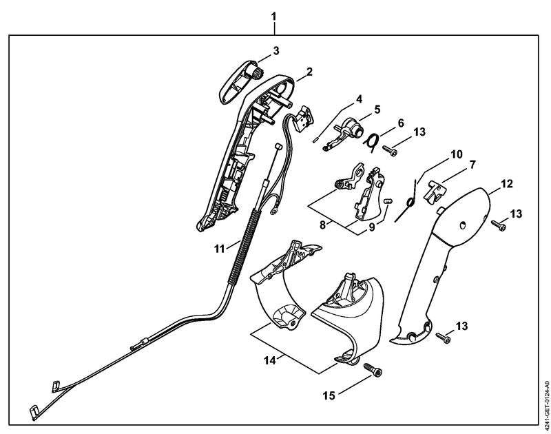 STIHL Throttle cable OEM 42411801100 technical drawing position 11