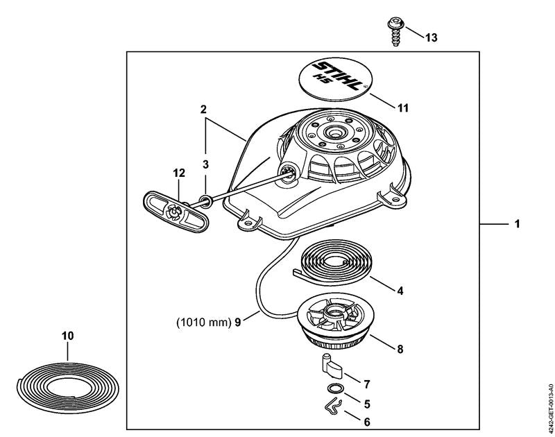 STIHL Fan housing OEM 42420801802 technical drawing position 2