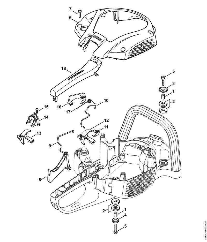 STIHL Support OEM 42421822100 technical drawing position 14
