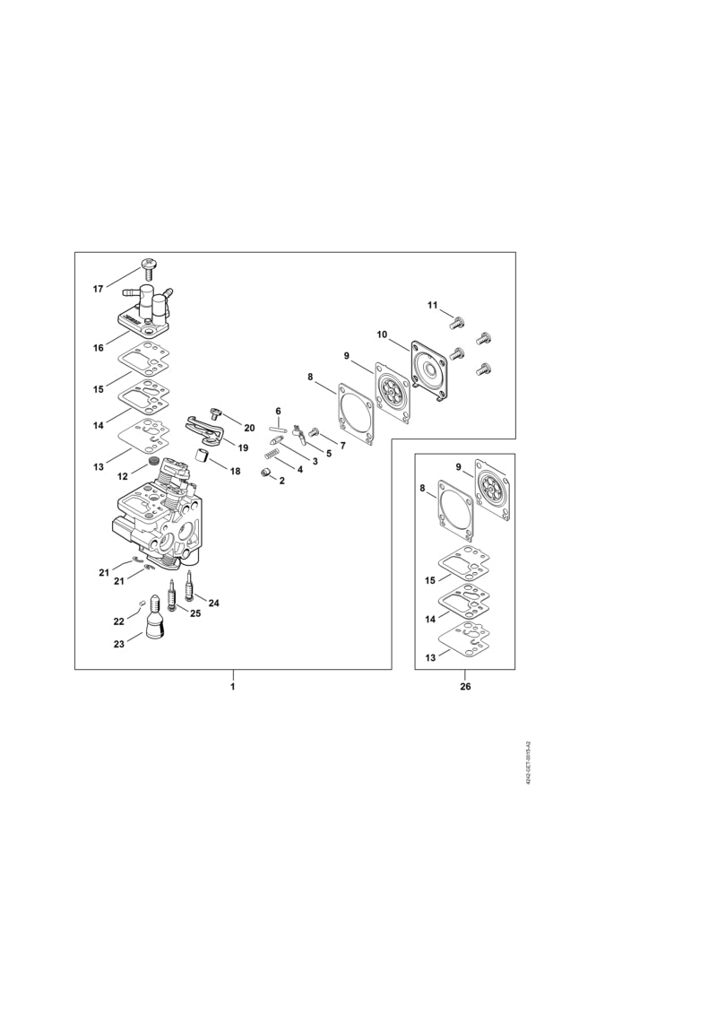 STIHL Pump diaphragm OEM 42421214801 technical drawing position 15