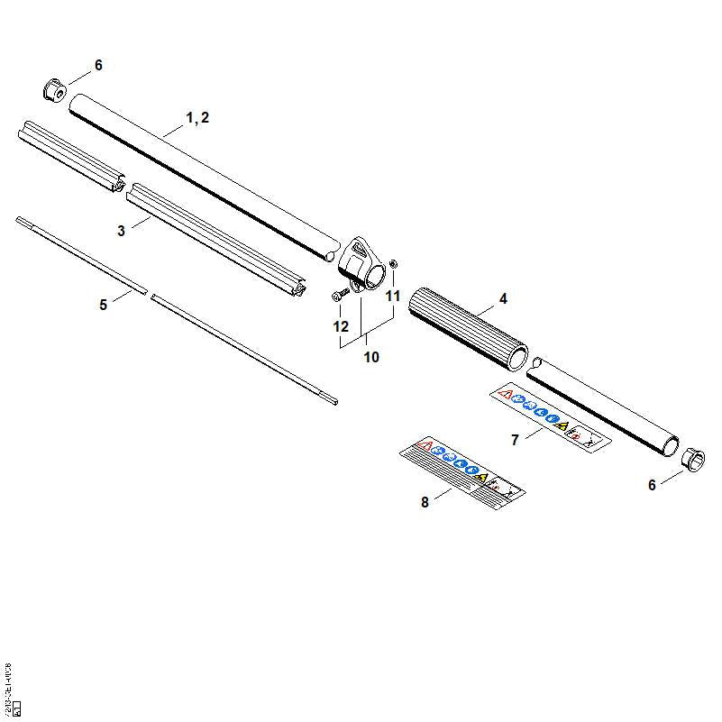 STIHL Flexible liner 1455 mm OEM 41377117300 technical drawing position 8