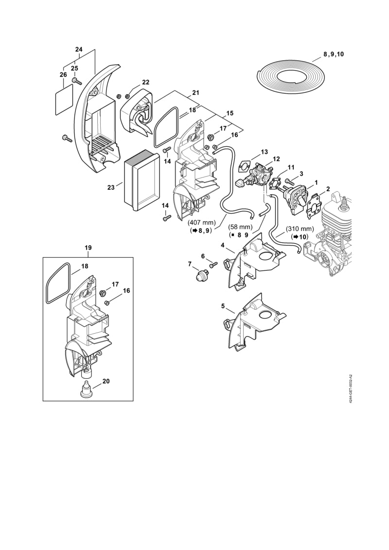 STIHL Air guide shroud OEM 42440873000 technical drawing position 5