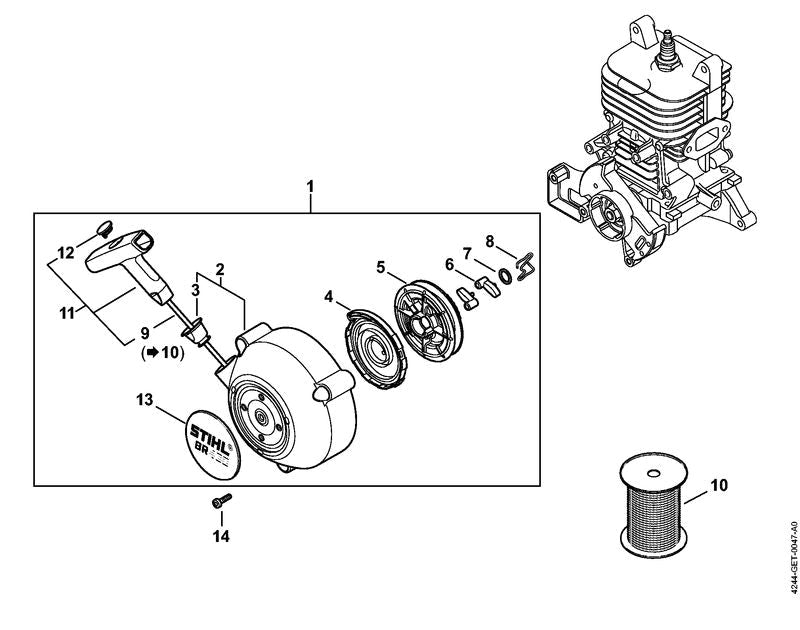STIHL Model plate BR 450 OEM 42449671506 technical drawing position 13
