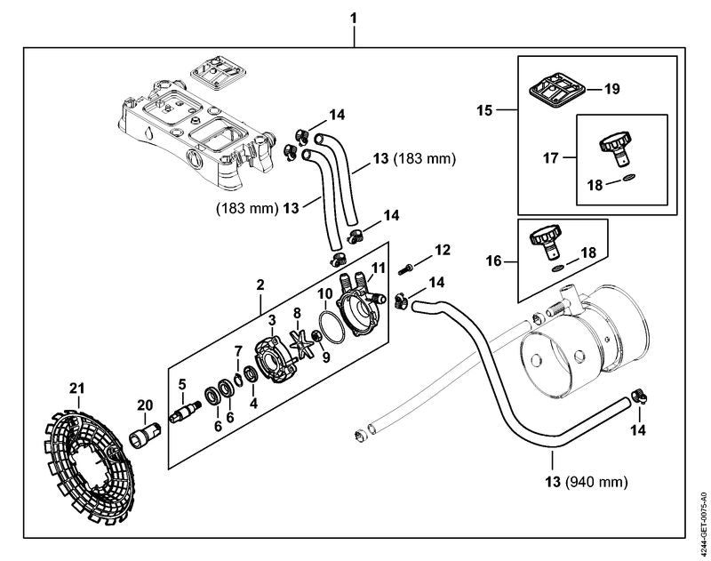 STIHL Strainer OEM 42447610902 technical drawing position 21