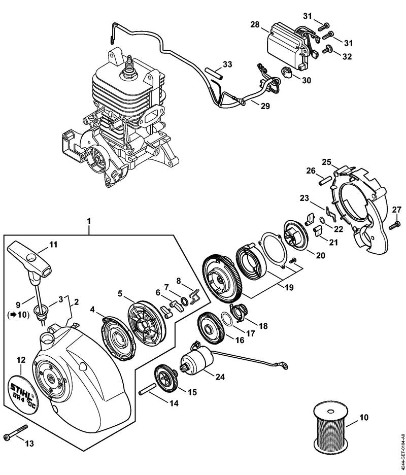 STIHL Electric motor OEM 42446000200 technical drawing position 24