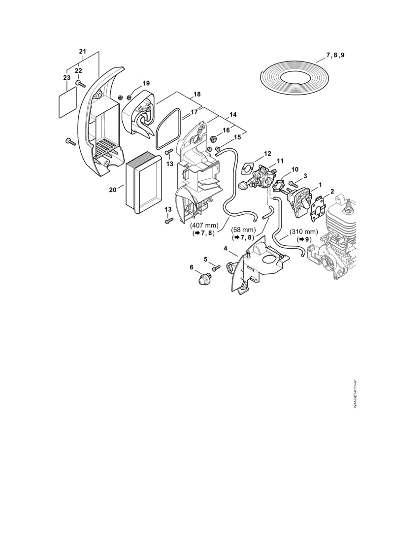 STIHL Warning pictogram BR OEM 00009674045 technical drawing position 23