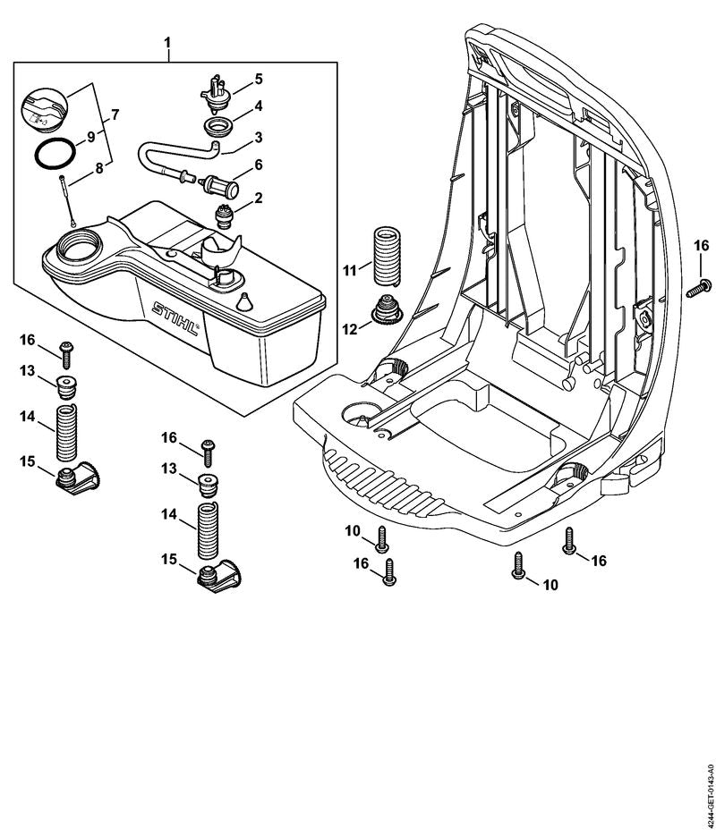 STIHL Hose OEM 42443580801 technical drawing position 3