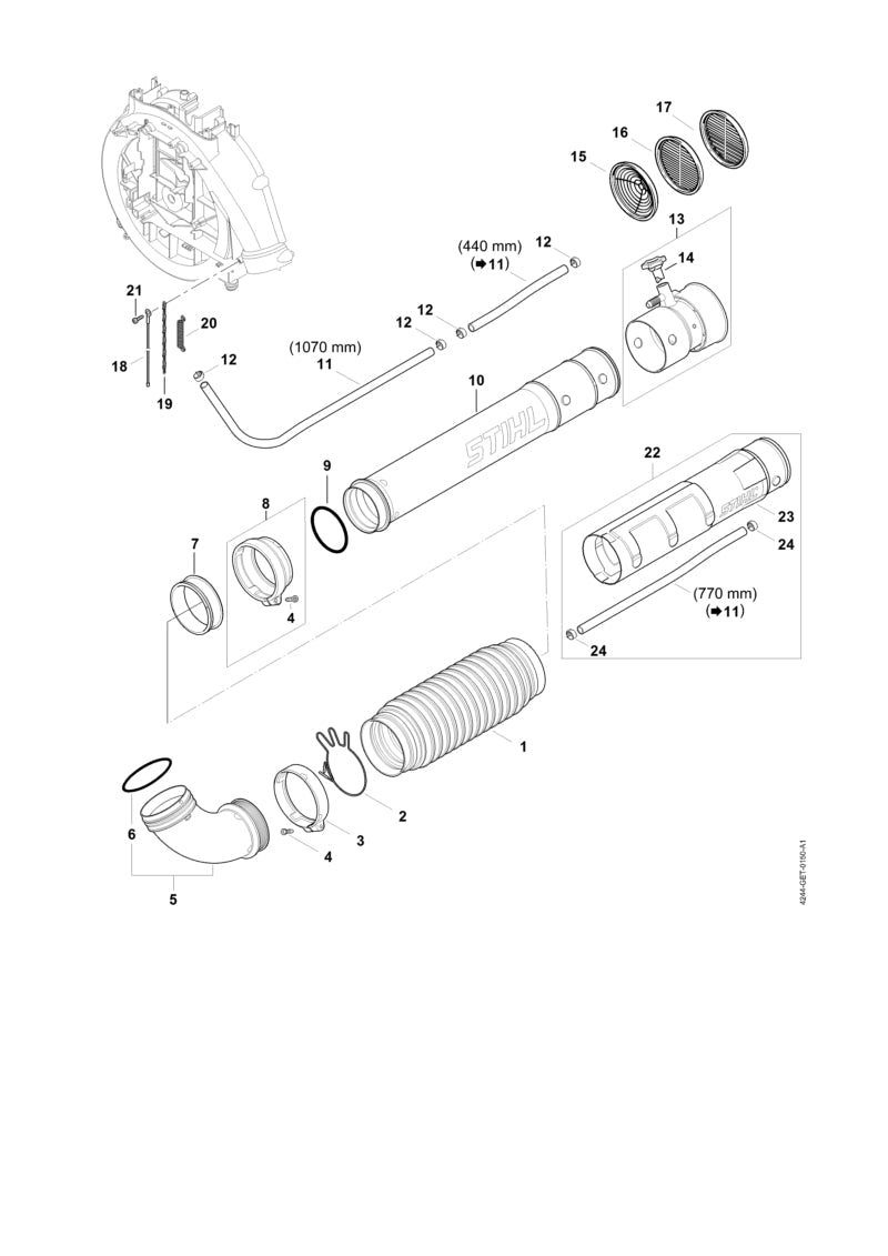 STIHL Chain OEM 42447178101 technical drawing position 19
