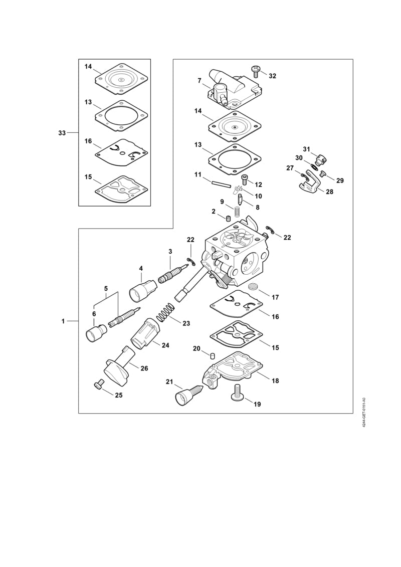 STIHL Low speed screw OEM 42441206800 technical drawing position 5