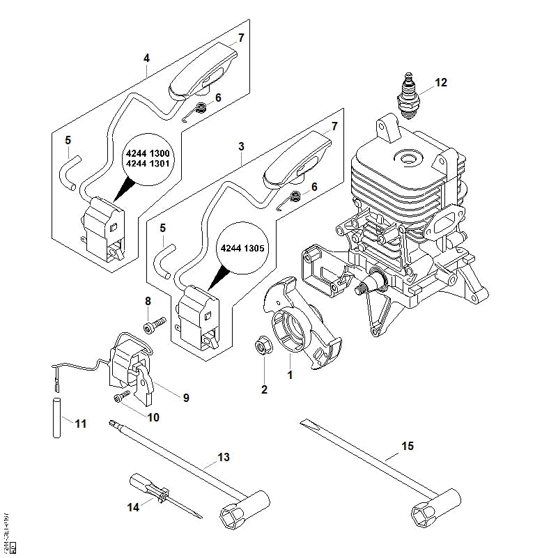 STIHL Spark plug boot OEM 42444051000 technical drawing position 7
