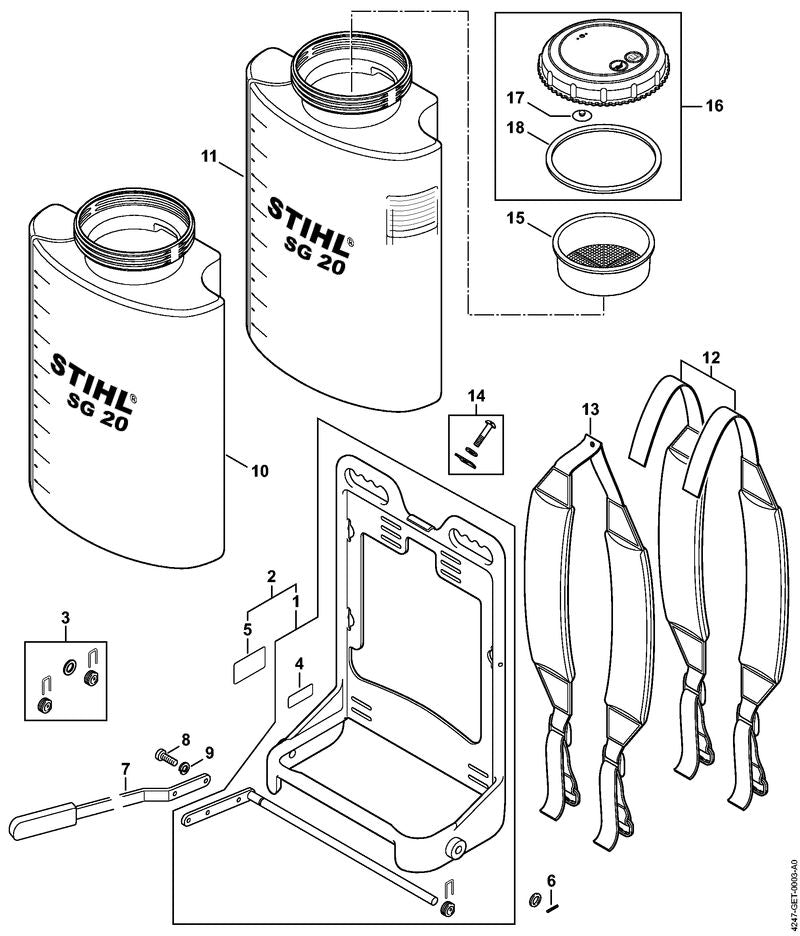 STIHL Lever OEM 42477007000 technical drawing position 7