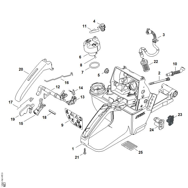 STIHL Tank housing OEM 42523500800 technical drawing position 1