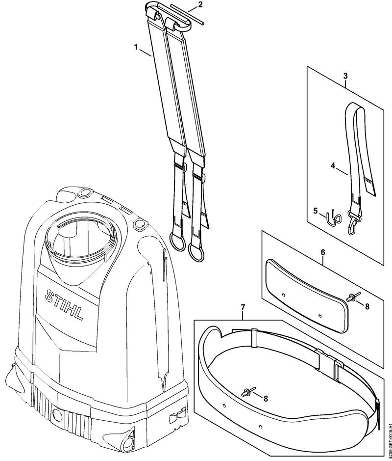 STIHL Harness OEM 42557109005 technical drawing position 1