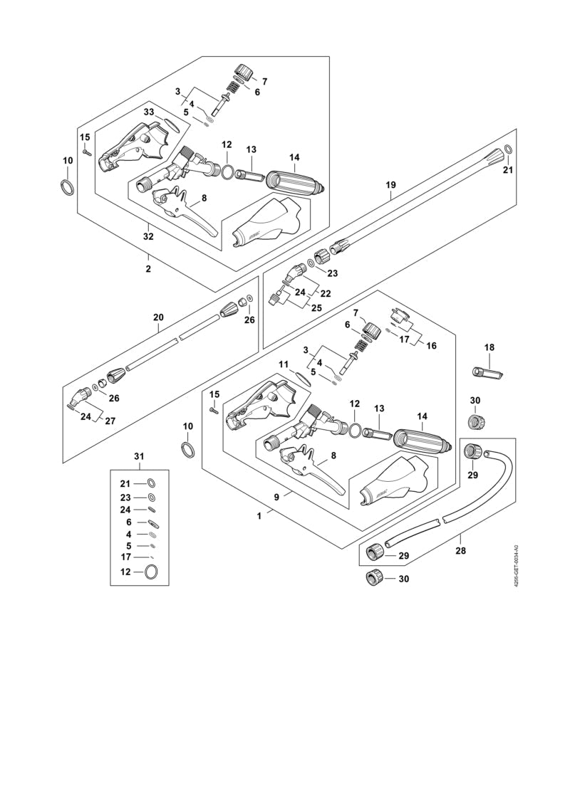 STIHL Union nut OEM 42557083105 technical drawing position 29