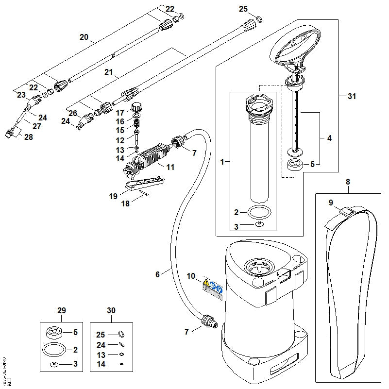 STIHL Filter OEM 42555020702 technical drawing position 30