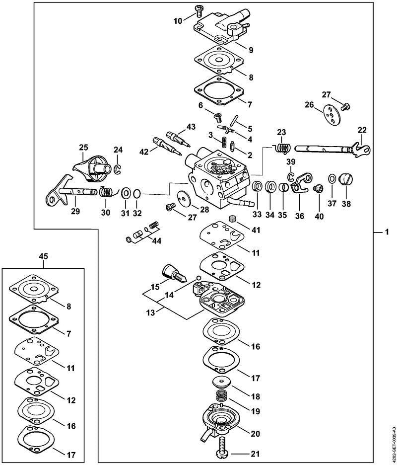 STIHL Spacer sleeve OEM 42821225000 technical drawing position 35